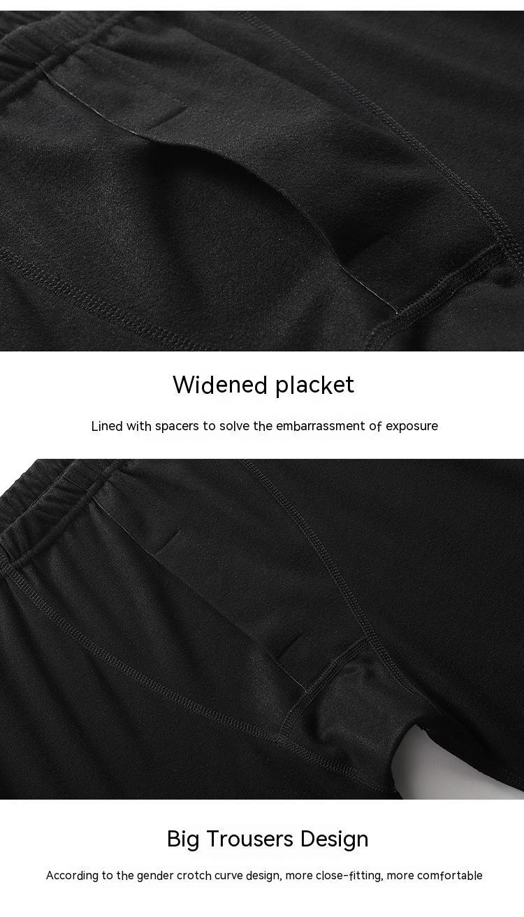 Round Neck Men's Thermal Underwear Fleece-lined Double-sided Brushed Long Johns Cheap store