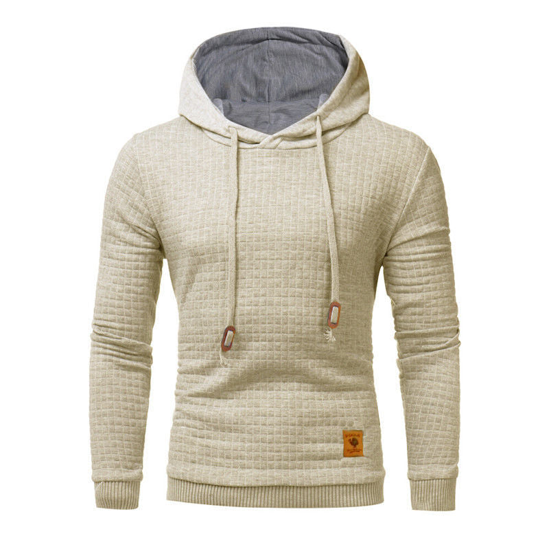 fo Square Pattern Quilted Classic  Men's  Casual Hoodies Men My Store