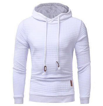 fo Square Pattern Quilted Classic  Men's  Casual Hoodies Men My Store