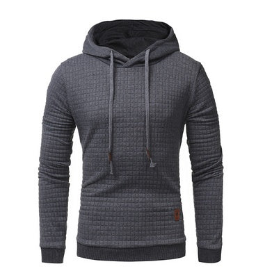 fo Square Pattern Quilted Classic  Men's  Casual Hoodies Men My Store