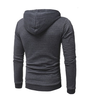 fo Square Pattern Quilted Classic  Men's  Casual Hoodies Men My Store