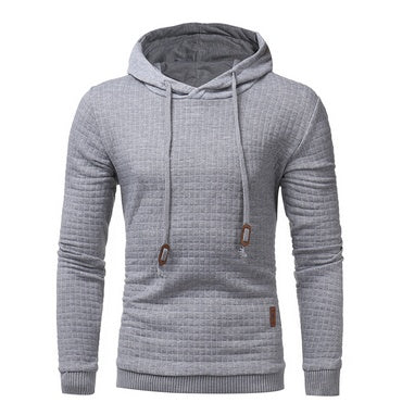 fo Square Pattern Quilted Classic  Men's  Casual Hoodies Men My Store