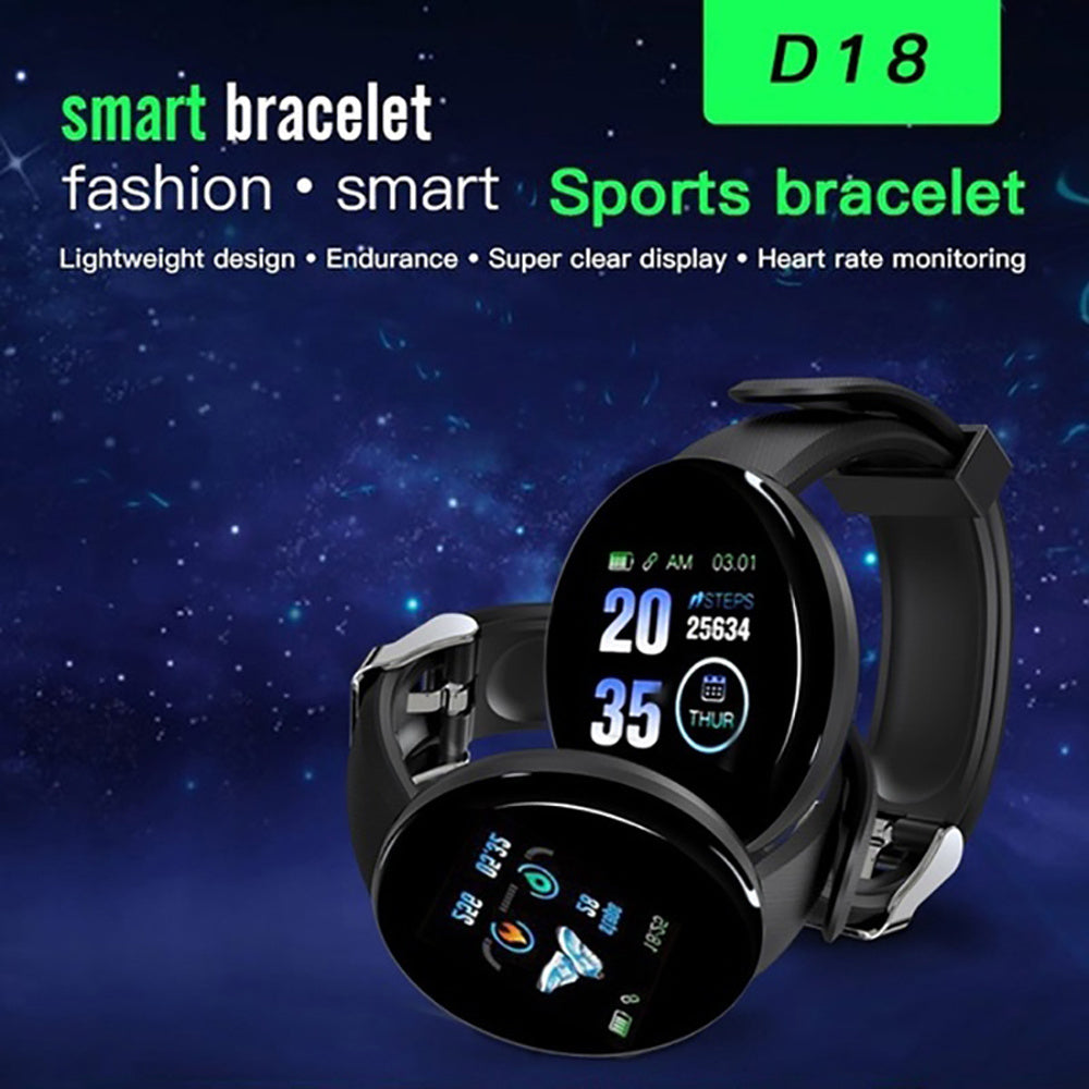 D18 Bluetooth Smart Watch, Men Women Blood Pressure Heart Rate Monitor Smart Watch, Pedometer Sport Tracker Smart Band For Android IOS My Store