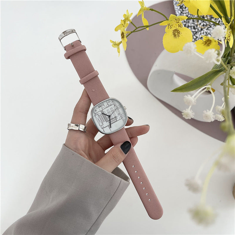 Leisure Milk Sugar Square Women's Watch Cheap store