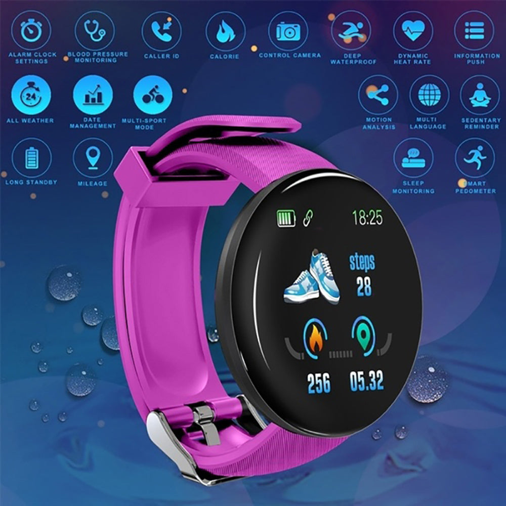 D18 Bluetooth Smart Watch, Men Women Blood Pressure Heart Rate Monitor Smart Watch, Pedometer Sport Tracker Smart Band For Android IOS My Store